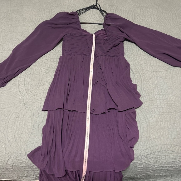 Lulus Impactful Elegance Purple Tiered Balloon Sleeve Maxi Dress - Size M - Picture 3 of 4
